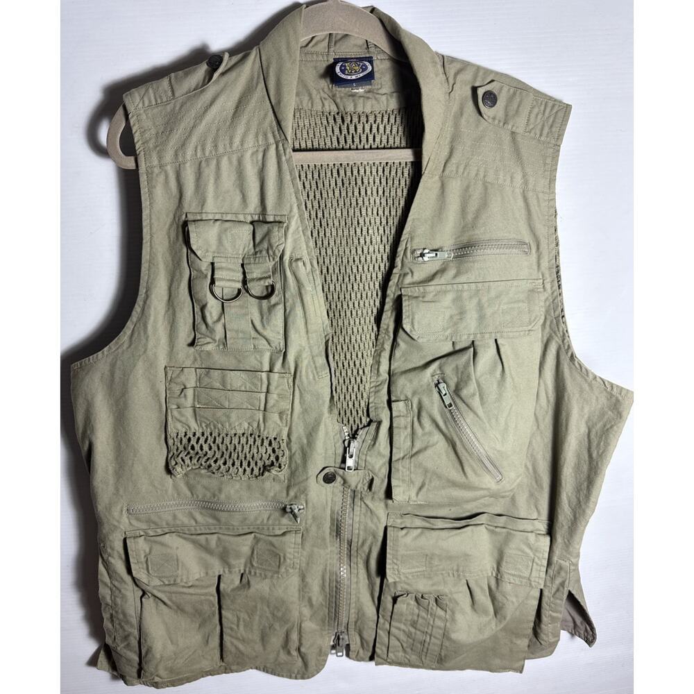 VTG Smith And Wesson Tactical Vest Men's Large Tan Fishing Hunting Safari Photo
